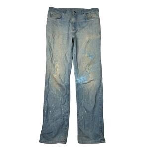 Lee VTG 90s Relaxed Straight Jeans Paint Splatter FLAW Light Wash Mens 36x32